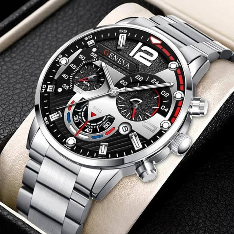 Montre Homme 패션 남성용 스포츠 시계, 럭셔리 스틸 쿼츠 시계, 비즈니스 시계, 캐주얼 달력 시계