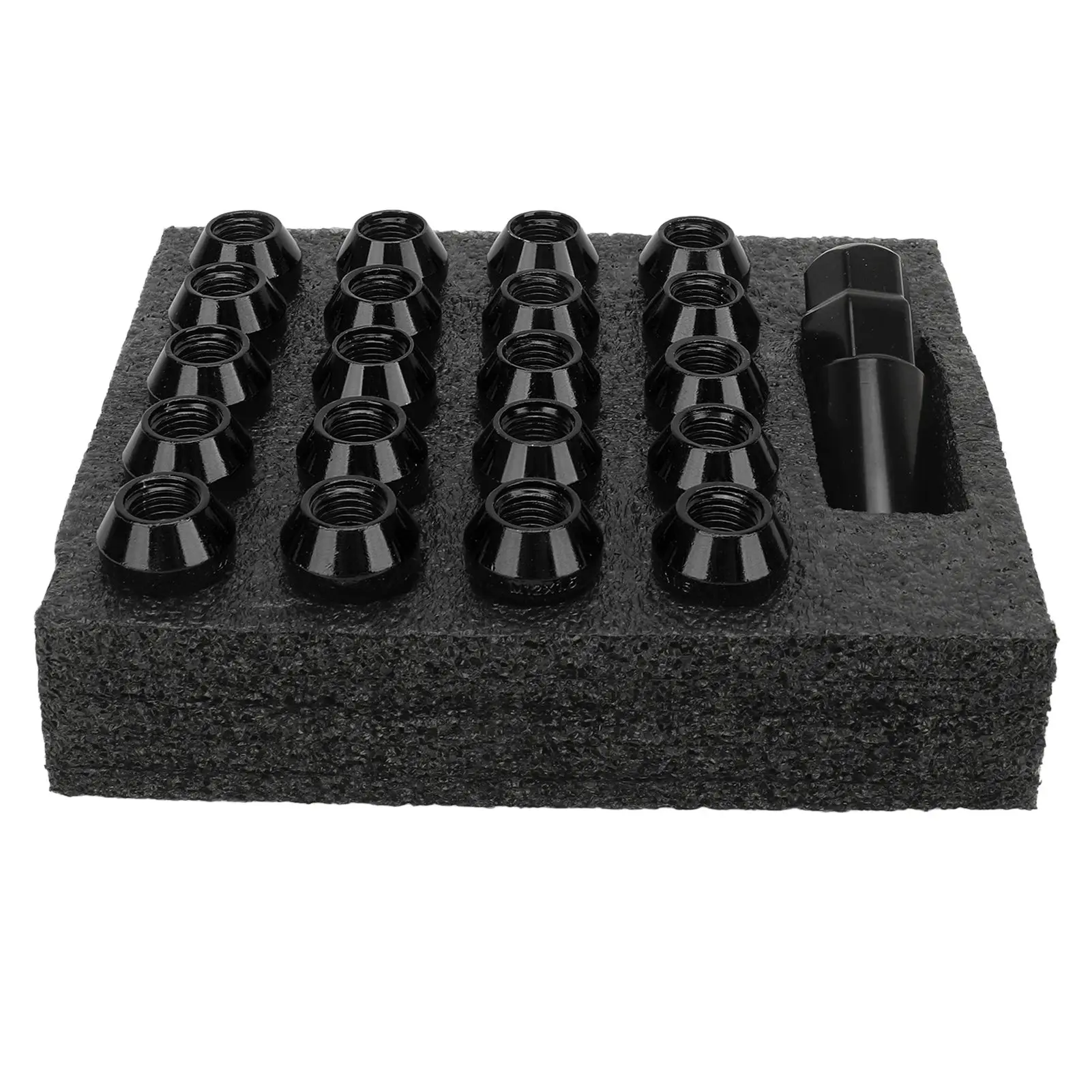 22PCS Tapered Lug Nuts with Nut Sleeve Key Alloy Steel Universal Forged Lock Nut Replacement for TOYOTA