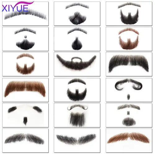 XIYUE synthetic Lace Beard Fake Moustache For Men Mustache Hand Made By Real Hair Cosplay Synthetic Lace Invisible Beards - Image 5