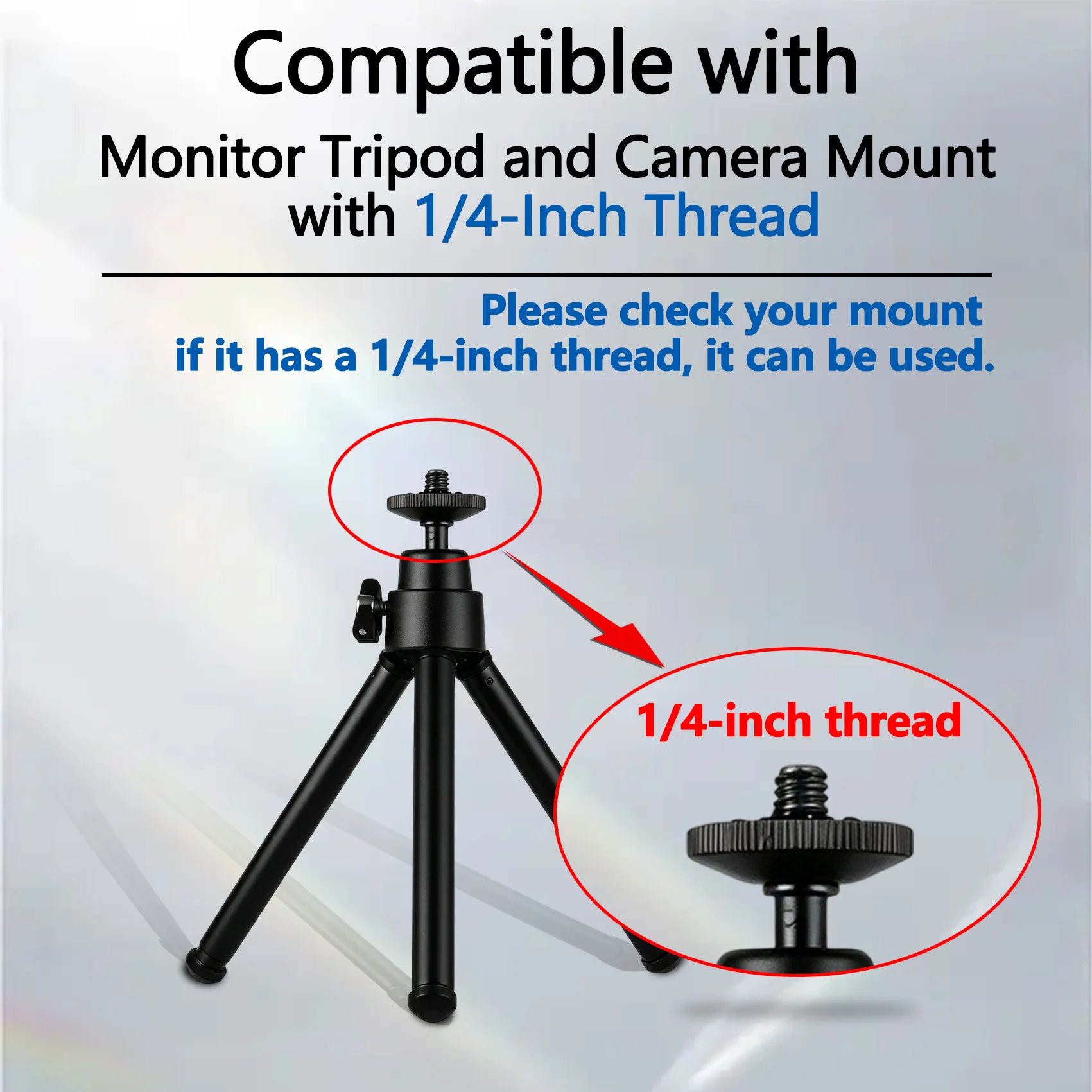 Portable Mount Adapter Bracket for Monitor Tripod and Camera Mont –1/4