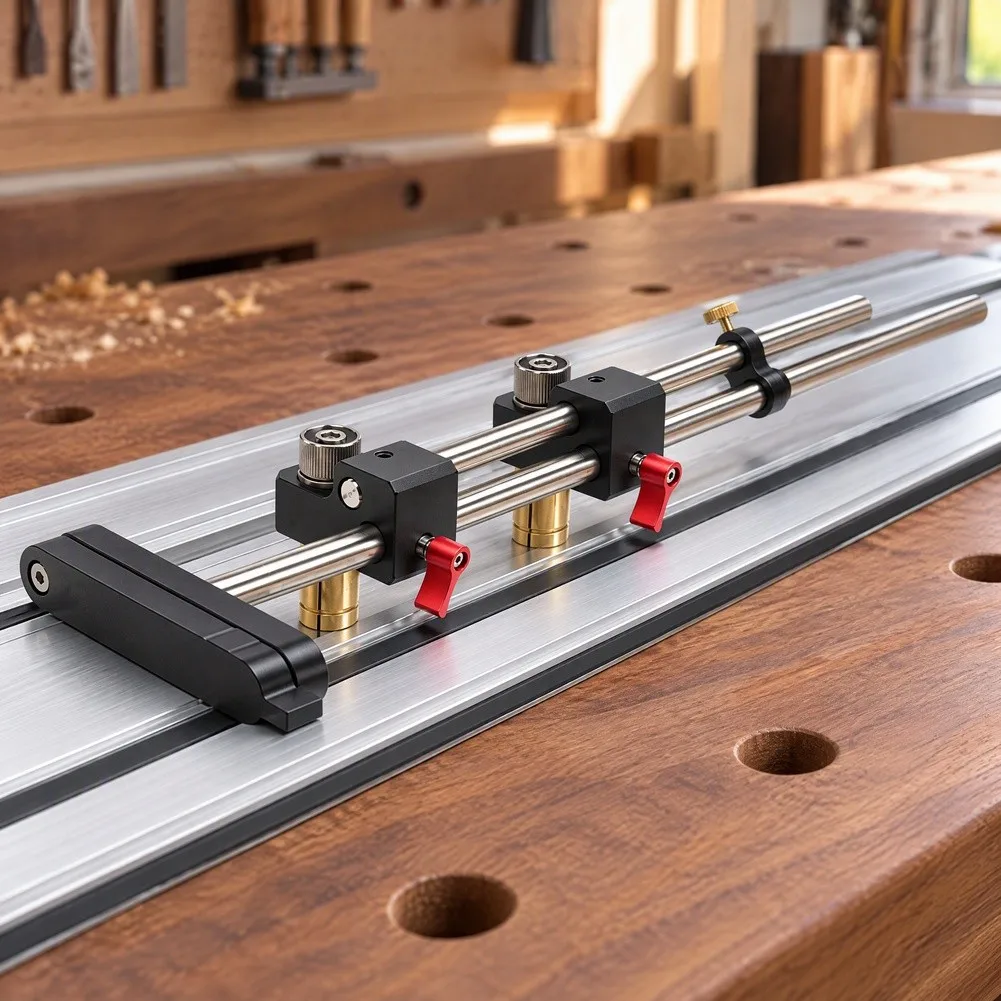 Aluminum Fence Track Saw Repeat Stop Adjustable With Scale For Precise Equal Length Woodworking Cutting Tool Accessory