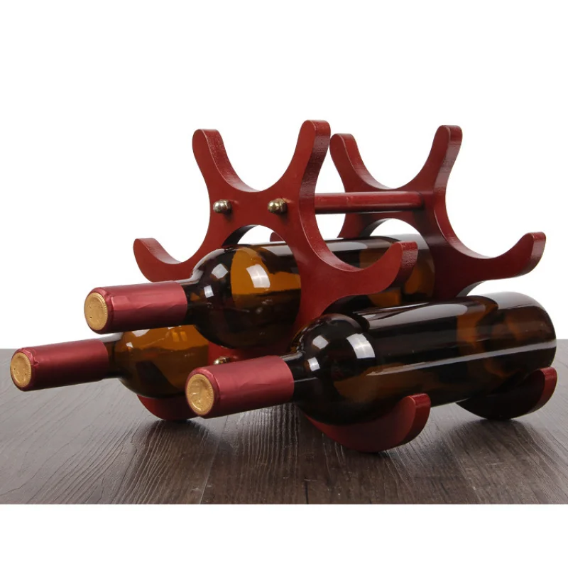 Creative European-Style Solid Wood Wine Rack Decorations Bottle Shelf Home Wine Rack Living Room Furnishings Wine Rack