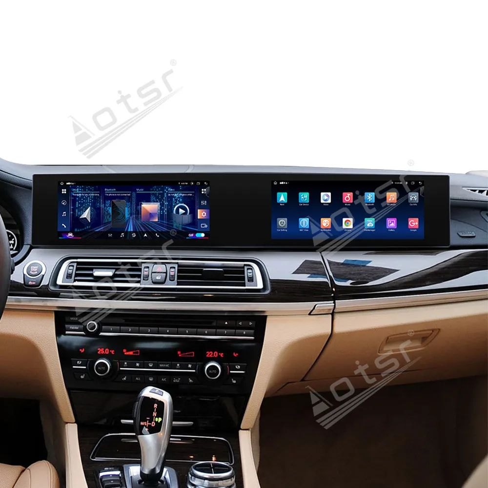 Dual 12.3 Inch HD Screen For BMW 7 Series CIC F01/F02/F04 2009-2012 Wireless CarPlay Android Auto GPS Navigation DSP Plug & Play
