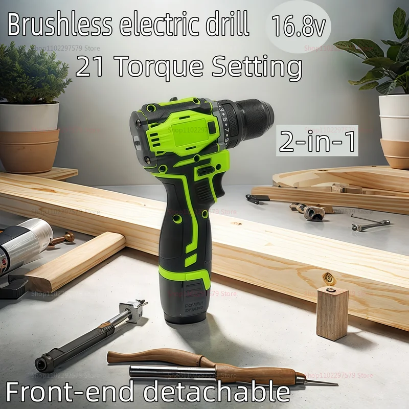 

Бесщеточная электрическая дрель и отвертка 16,8 В, литиевый электроинструмент, 45 Нм, компактная аккумуляторная ручная дрель для домашнего реконструкции своими руками