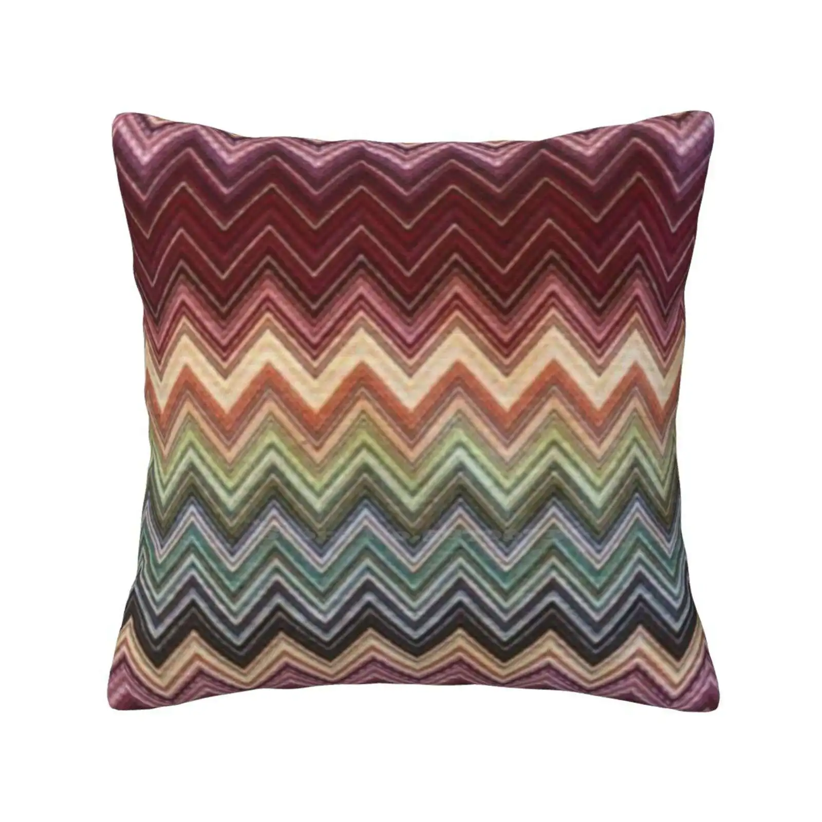 Home Sofa Car Waist Throw Pillowcase Home Boho Abstract Color Fashion Geometric Ivory Modern Pastel Textile Vintage Zigzag Chic