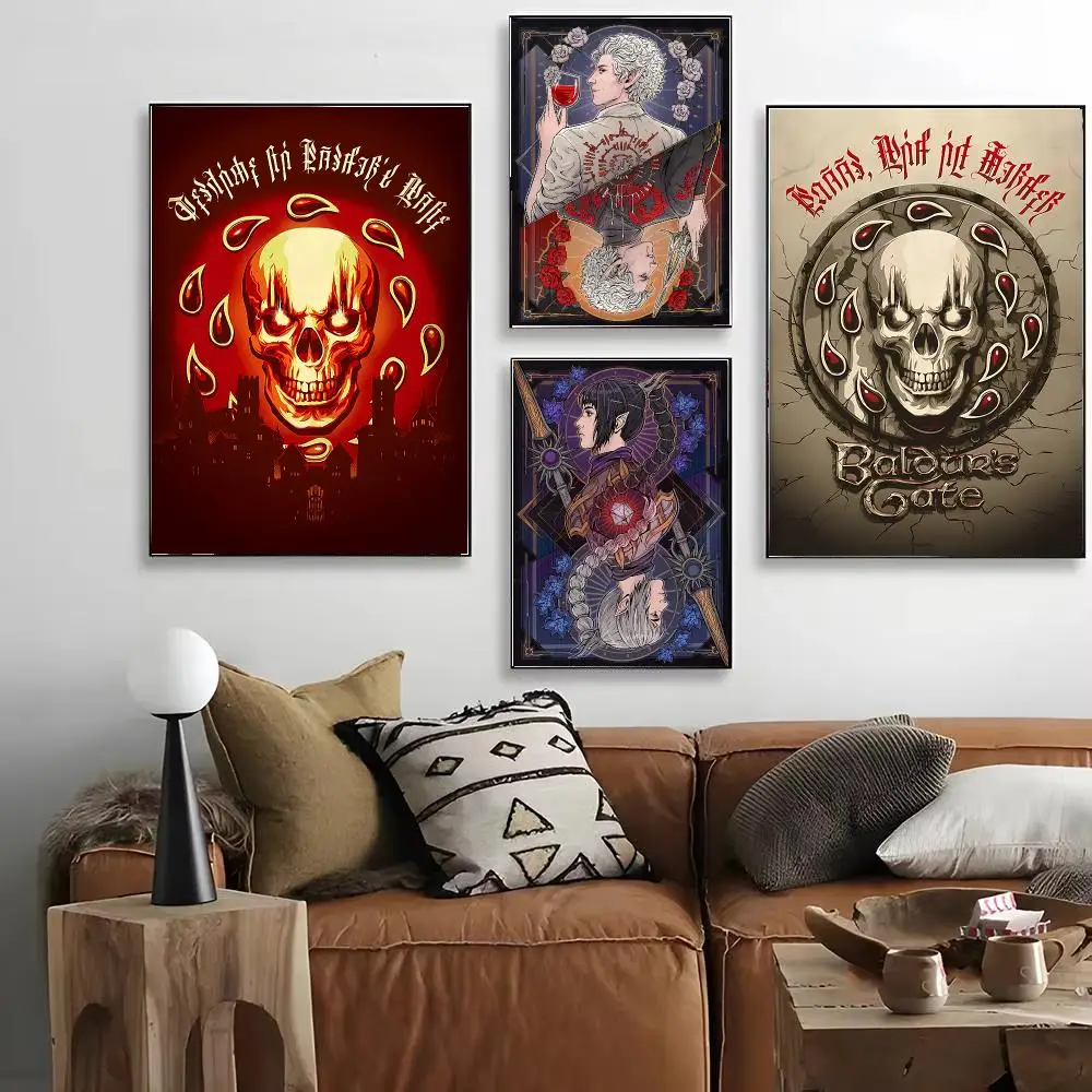 Baldurs Gate 3 Game Anime Poster HD Decorative Wall Art for Living Room Bedroom Café Stylish Home Décor Gift