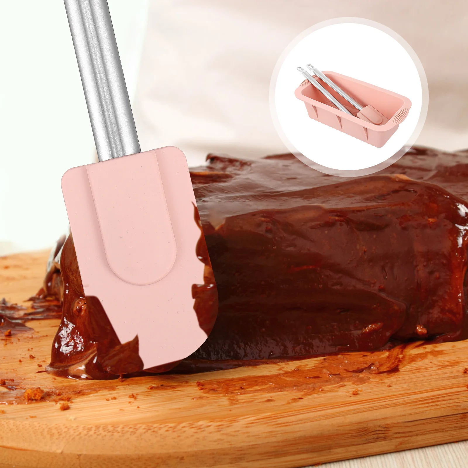 

3pcs Silicone Baking Tool Scraper Mold Oil Brush Set Smooth Non-Fading Food Grade Easy Clean Wall Hanging Cake
