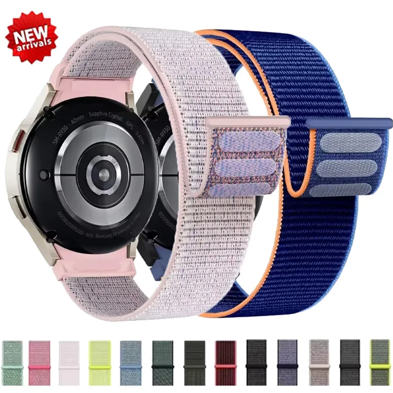 Nylon-Schlaufenarmband für Samsung Galaxy Watch 7, 6, 5, 4, 40 mm, 44 mm, verstellbares Armband, Huawei Watch 5 GT5 4 46 mm/Amazfit GTS4
