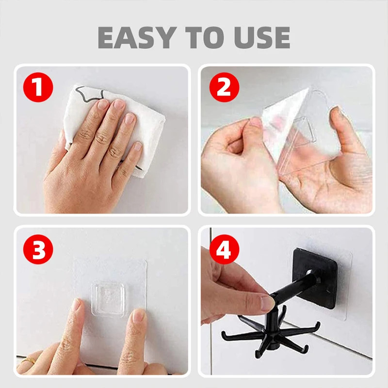 Six claws no-punch 360°swivel hooks kitchen bathroom kitchenware towel holder