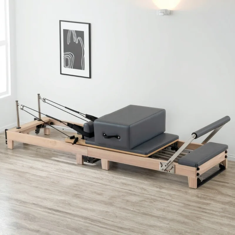 

YTYIN Premium And Durable Oak Adjustable Portable Pilates Folding Bed For Pilates Studio Use-Wholesale Local Stock