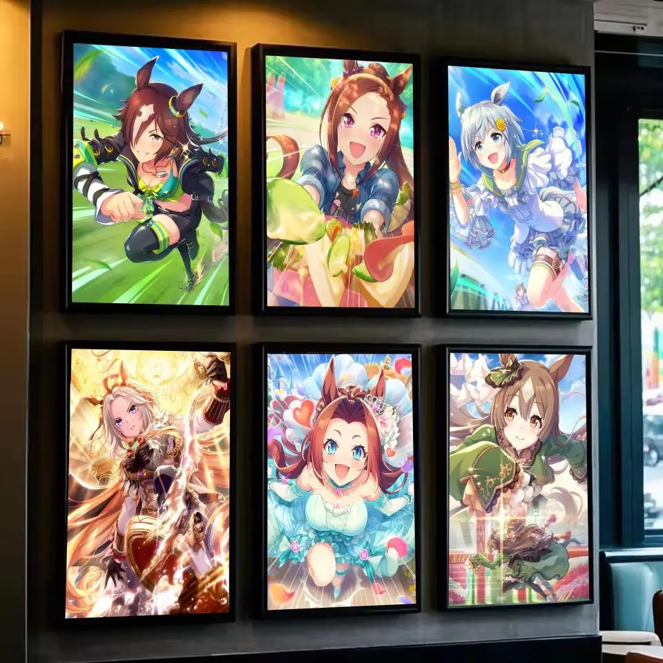 لعبة أنيمي U-Uma Musume Pretty DerbyS ملصق لغرفة المعيشة وغرفة النوم والبار جدار الفن يطبع ورقة ملصق الديكور الهدايا
