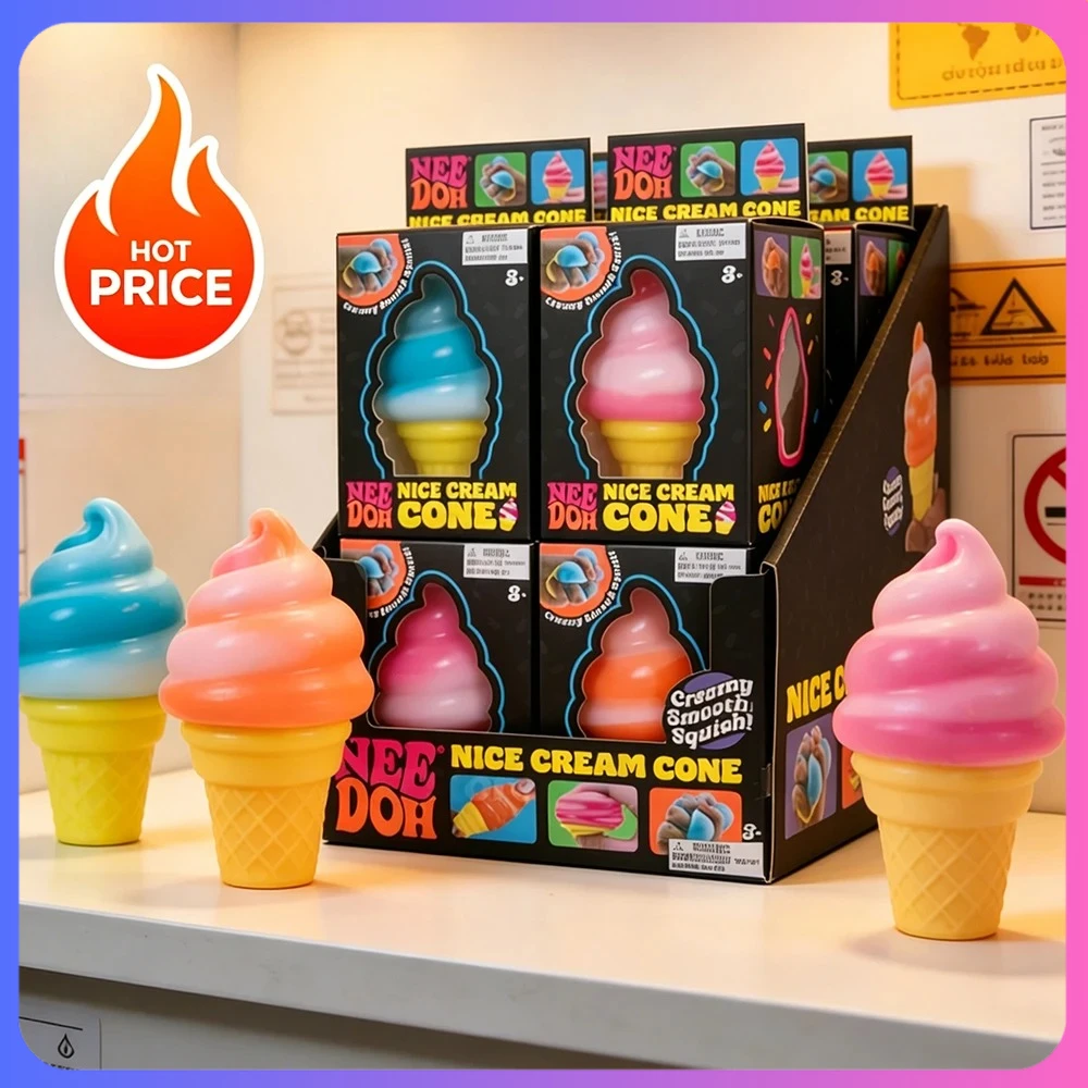 Random color 1pcsSchylling Hot Selling Surprise Ice Cream Cone NeeDoh funing Stress Relief Decompression Squishy Sensory funing