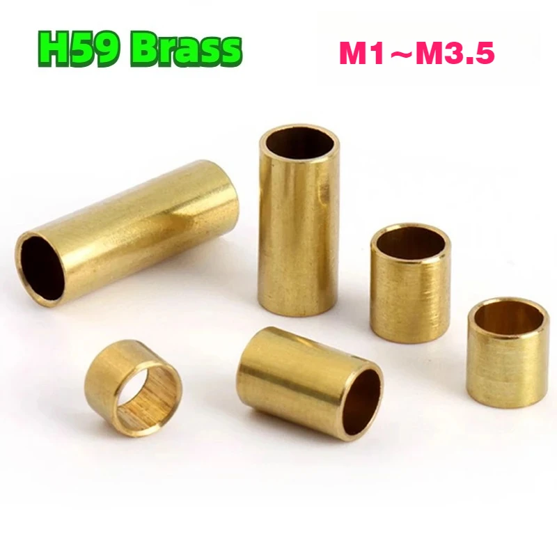 6-10Pcs Length 3-20mm Brass Bushing M1 M1.5 M2 M2.5 M3 M3.5 Hollow Brass Tube Bearing Through Isolation Column Washer Gasket