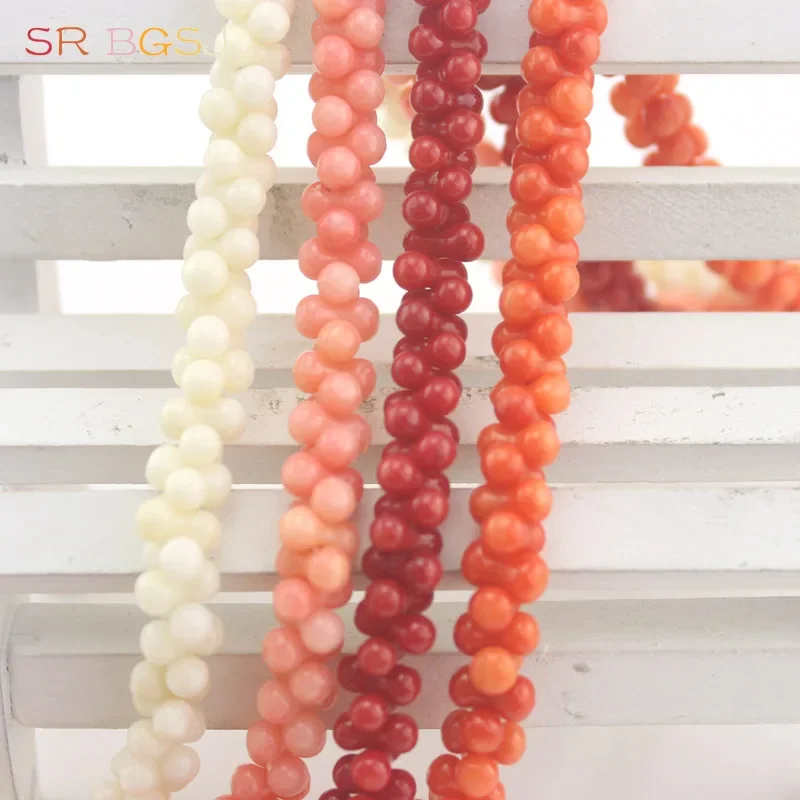 Wholesale 4x8mm Peanut Bone Shape Gems Stone Genuine Natural Sea Bamboo Coral Jewelry Making Loose Beads Strand 15\