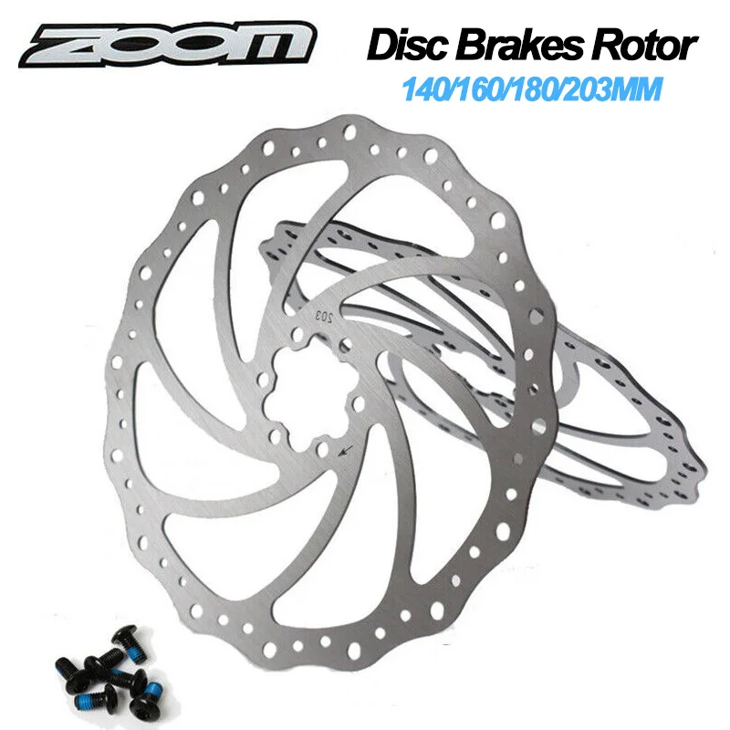 

ZOOM Bicycle Brake Rotor 140 160mm 180mm 203mm Brake Disc Mtb Road Bike Folding Bicycle Rotor 6 Bolt Tainless Steel Rotors