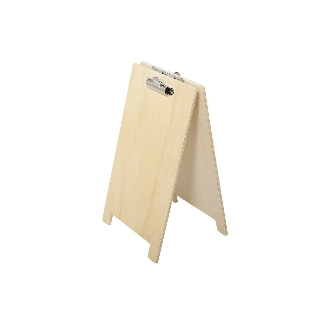 Wooden Menu Stand Paper Price Tag Display Table Top List Order Sign Clip Label Holder Wood Board Double Sided Photo Clip Rack
