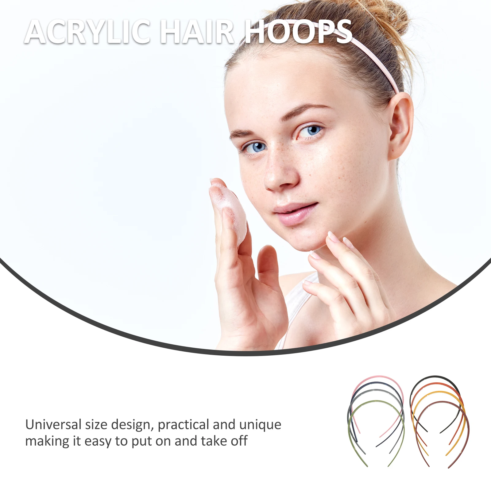 

8pcs Frosted Headbands Acrylic Teeth Design Women Hair Hoops Lightweight Durable Stay Firm Universal Size Practical Daily Use