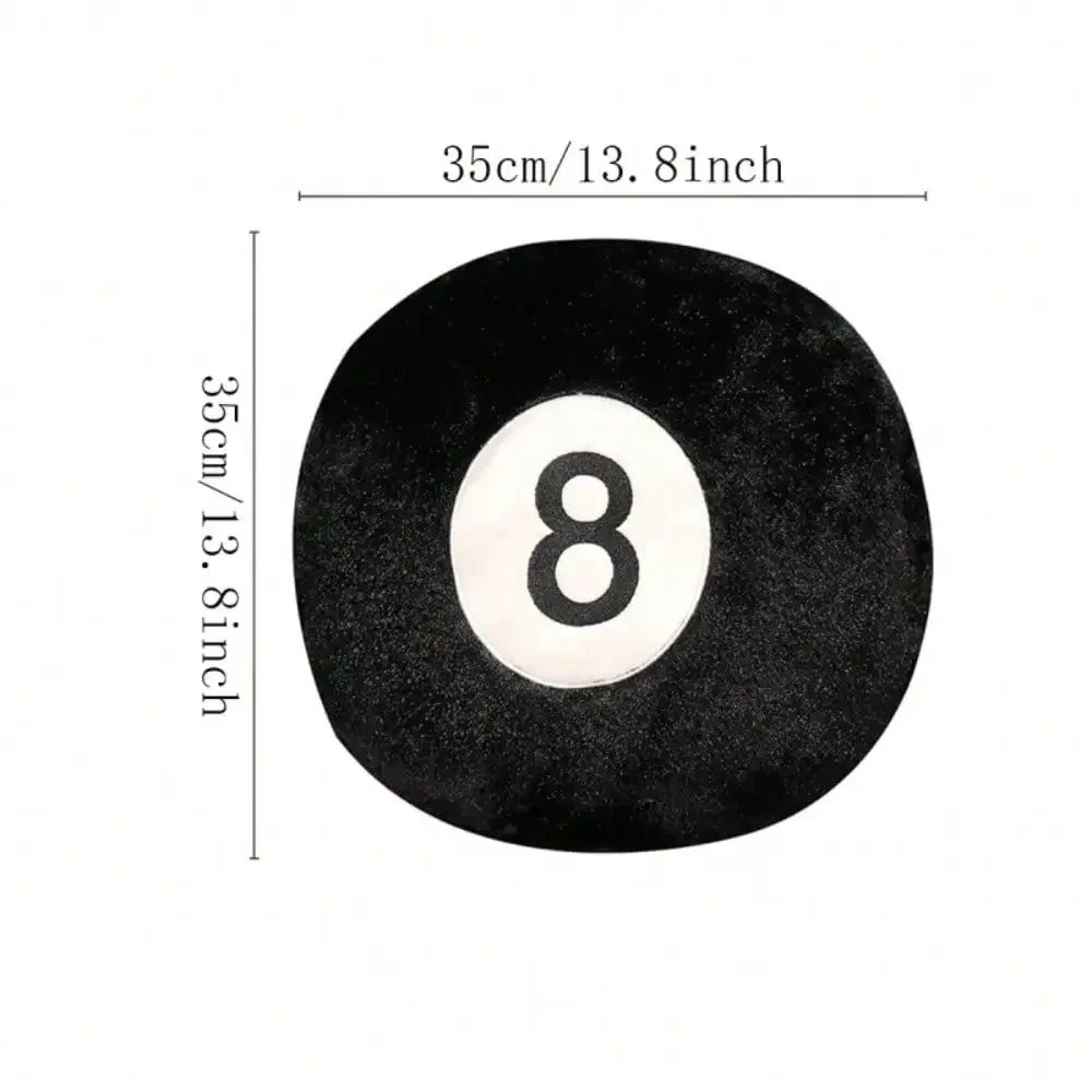 1pc Decorative Billiard 8 Ball Pillow Soft Plush Throw Cushion For Home Pool Table
