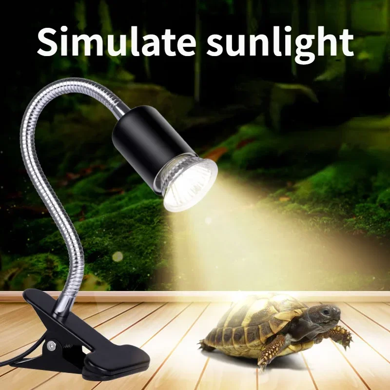 50W Halogen Bulb Included Reptile Heat Lamp Adjustable Gooseneck Aquarium Tank Heating Lamps for Tortoise Lizard Snake Terrarium