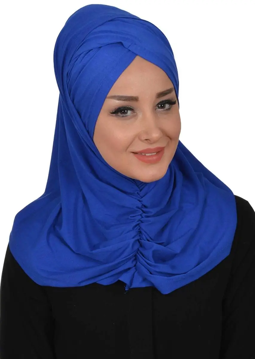 Set Syal Tulang Combed Biru