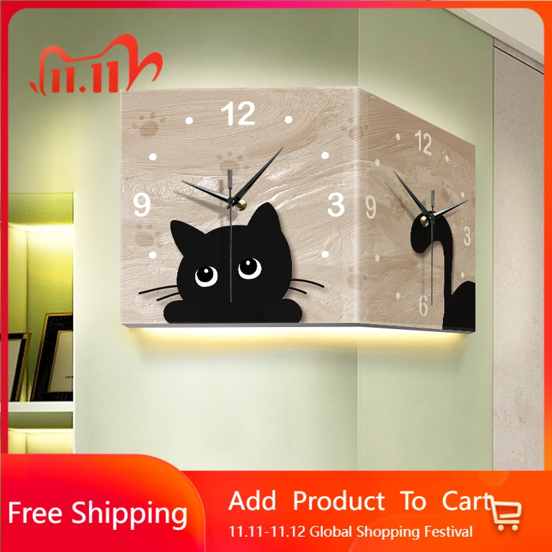 

Unique Cartoon Wall Clocks Aesthetic Simple Silent Design Minimalist Wall Watch Digital Luxury Restaurant Wanduhr Home Decor