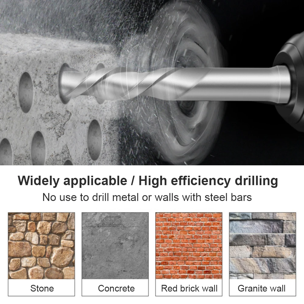 Chisel Drill Bit Tool Set Impact Chisel Impact Drill Bit 17-Piece Accessories Impact Drill Pickaxe Chisel for Electric Hammer