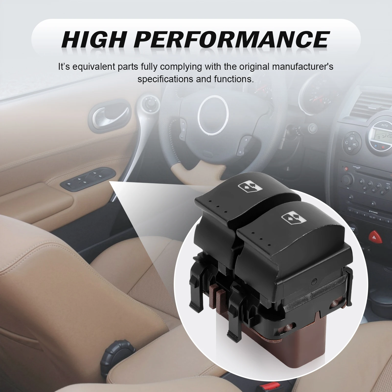 8200108268 Front Left Plate Double Electric Window Regulator Button 8200015088 FOR Espace IV, Laguna II, Megane II, Scenic II