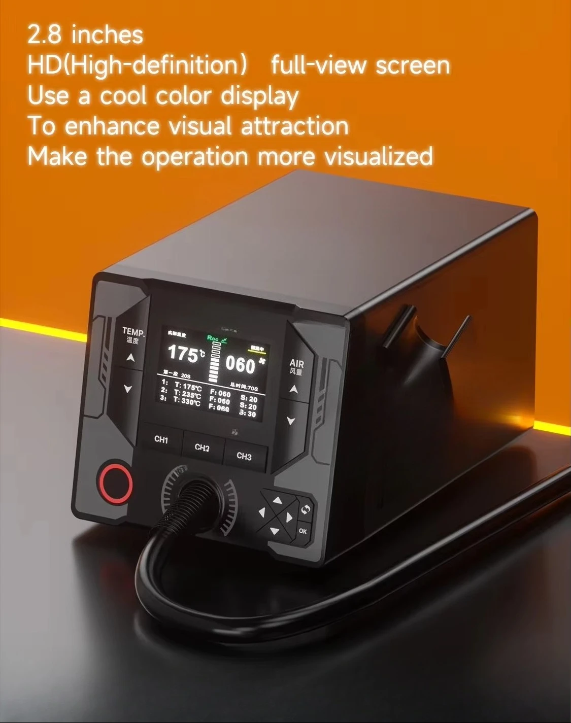 HighPower Smart Hot Air Gun Rework Station Horn Nozzle for Phone BGA IC PCB Soldering Shaping Repair Tool