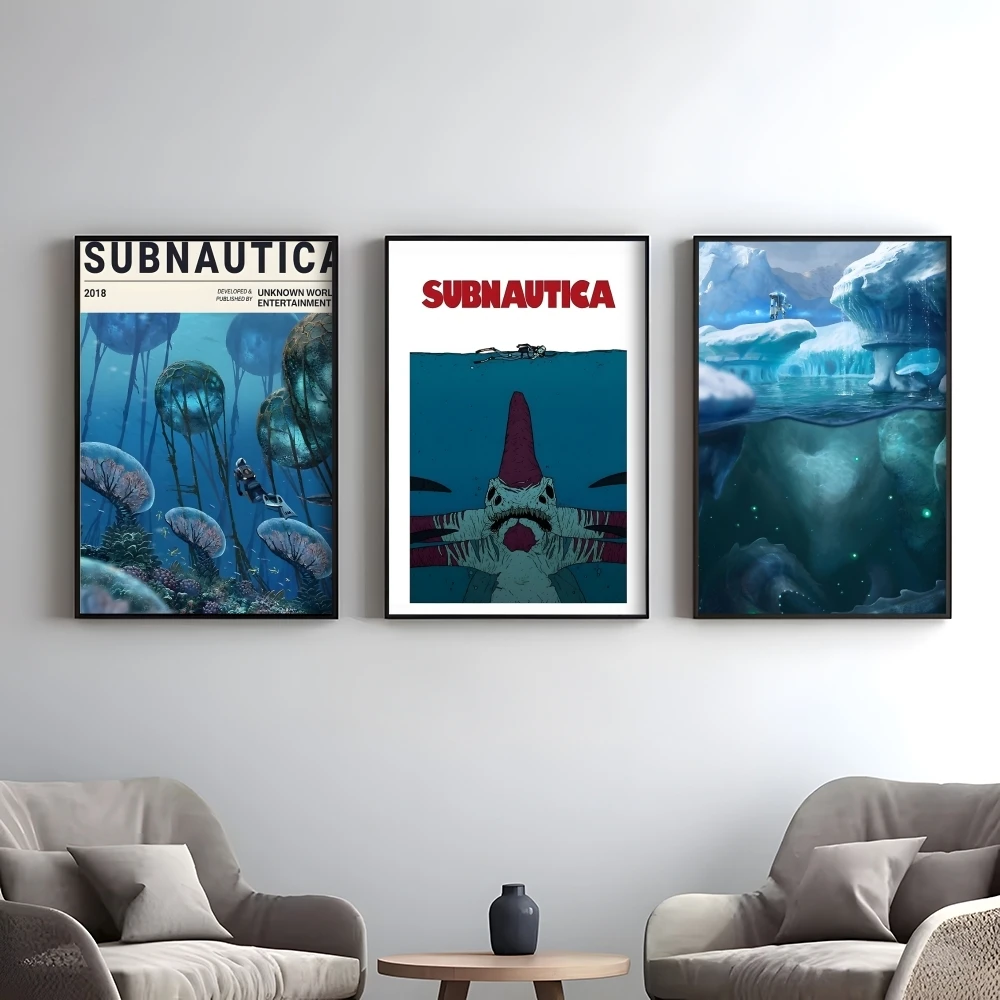 Video Game S-Subnautica Poster Elegant And Affordable Wall Art Stickers For Dormitory Living Room And Bedroom Spaces