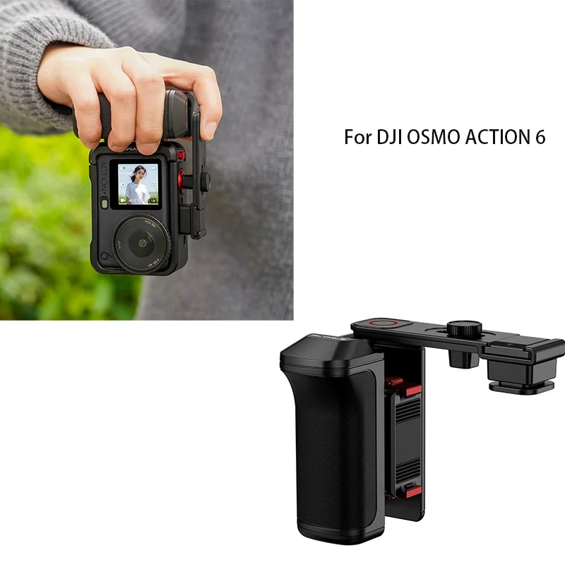 

For DJI OSMO ACTION 6 Street Photography Handle Magnetic Quick-Release Base Handheld Shooting Accessories
