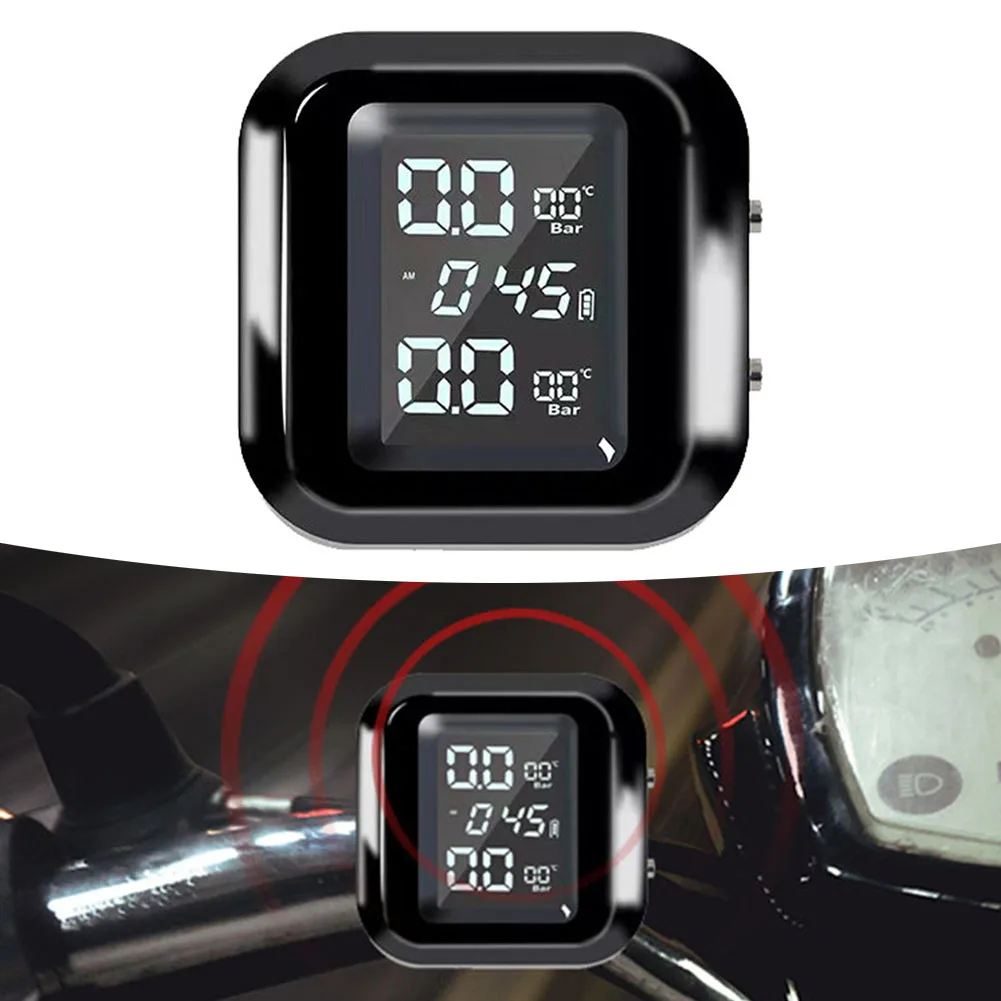 LCD Tire Monitor Motorcycle TPMS Advanced TPMS Technology Celsius And Fahrenheit Units Dedicated Radio Frequency For Motorcycles