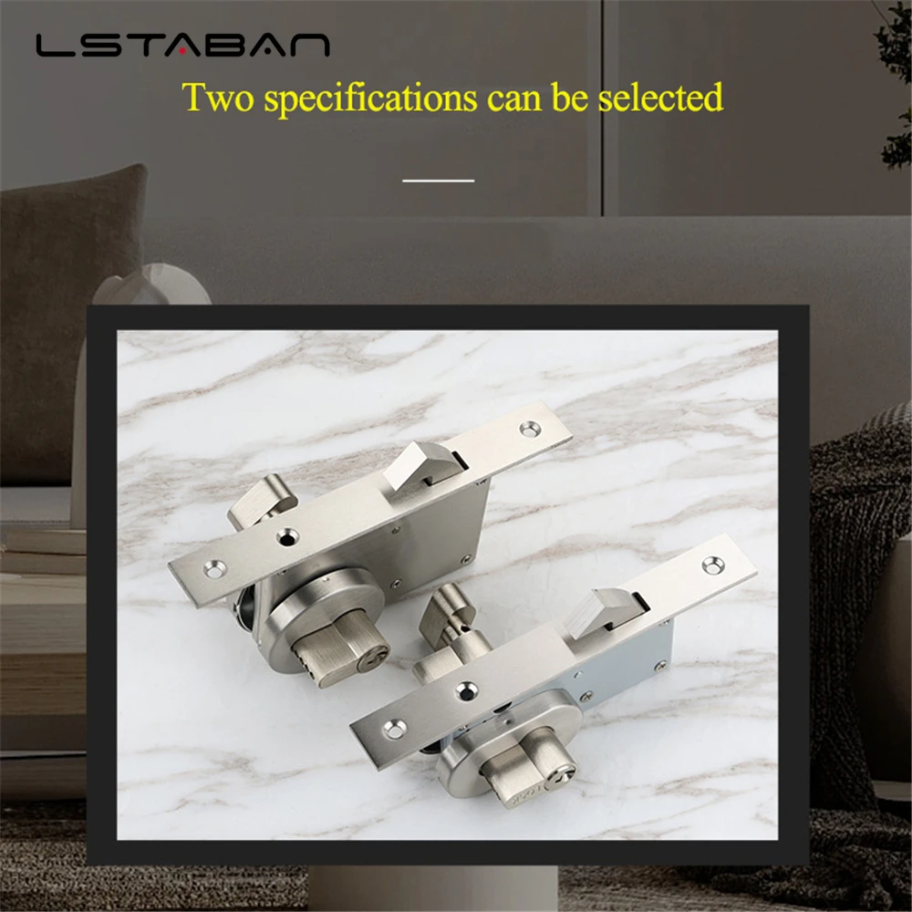 European Standard 30mm/50mm Stainless Steel Hook Lock Body Bedroom Door Lock Wooden Door Handle Inner Door Knob Lock Accessories
