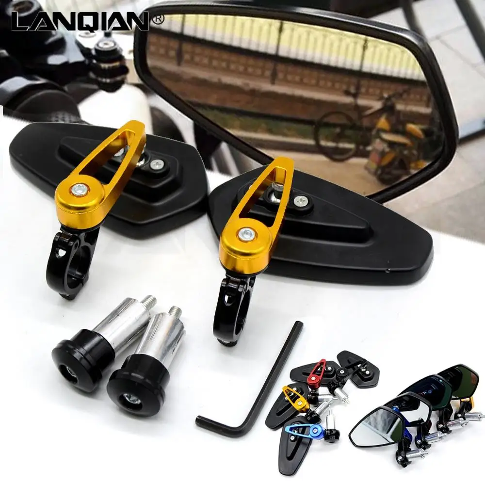 

7/8" 22mm Universal Motorcycle Rearview Mirrors Handle Bar End For Honda CB CBR 600 F3 F4 F4I 1000 RR Ninja ZX 6R 9R 10R Katana