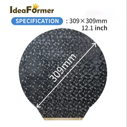 309/270mm For Flsun V400 PEO PEI Plate Round Magnetic Sheet Double Side Steel Sheet PEO Super Racer PEI Build Plate EPI SR