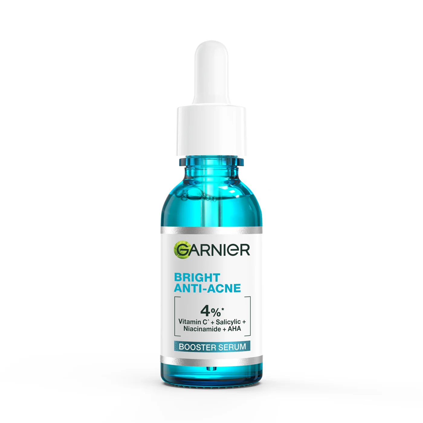 Suero Facial Garnier Bright Complete con 4% de Vitamina C, Niacinamida, AHA y Ácido Salicílico, Cuidado Diario de la Piel, Esencia Hidratante Facial, 30 ml