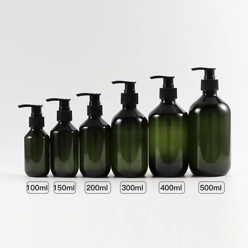 100/150/200/300/400/500ml Shampoo Refillable Bottles Pump Container Plastic Liquid Shampoo Shower Gel Bottles Home Bath Supply