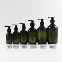 100-500ml Green Brown Shampoo Refillable Bottles Pump Container Plastic Liquid Shampoo Shower Gel Bottles Home Bath Supply