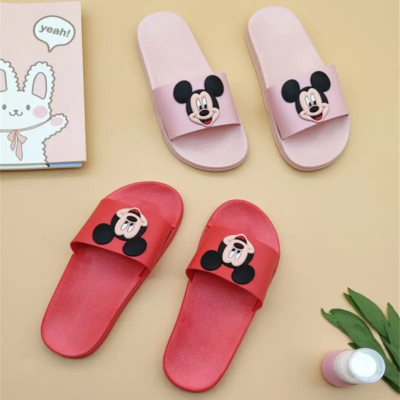 New Slippers Female Mickey Summer Middle-aged Children\'s Home Indoor Outdoor Antiskid Parent-child Cute Cartoon Cool Slipper