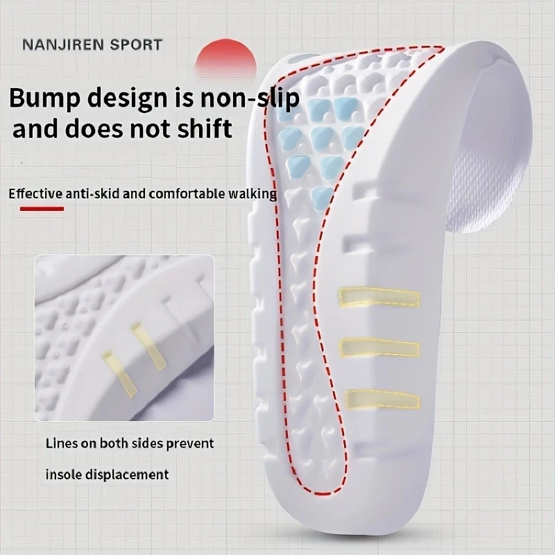 2Pcs Sport Orthopädische Einlegesohlen Memory Foam Massage für Schuhe Sohle Deodorant Atmungsaktive Kissen Lauf Arch Support Pad für Füße