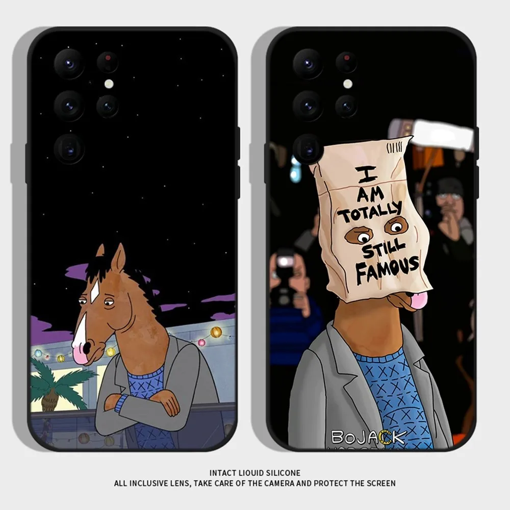 Cartoon B-BoJack Horseman Phone Case For Samsung S24,S22 Ultra,S20,S30 plus,S22 plus,S23,S30 ultra 5G Silicone Cover