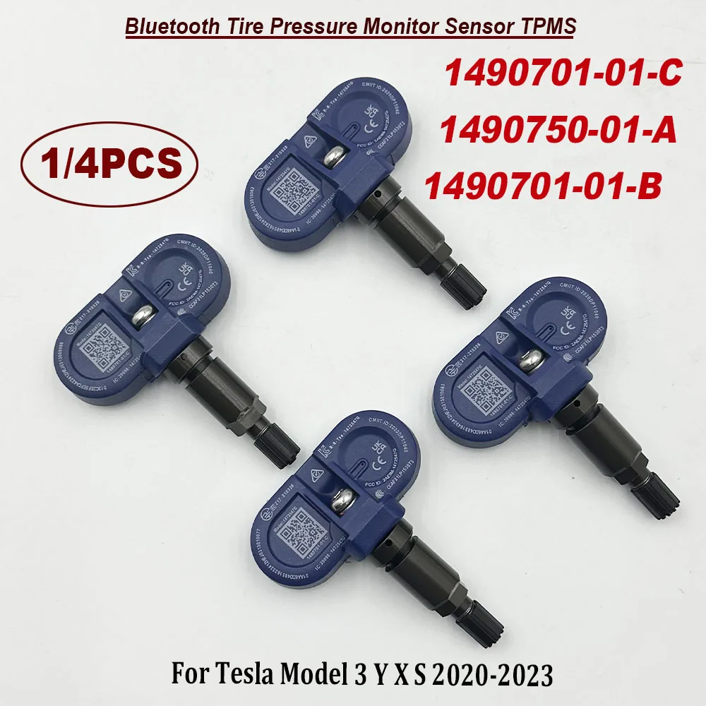 

1/4PCS Bluetooth Tire Pressure Monitor Sensor TPMS 1490750-01-A 1490701-01-B 1490701-01-C For Model 3 Y X S 2020-2023