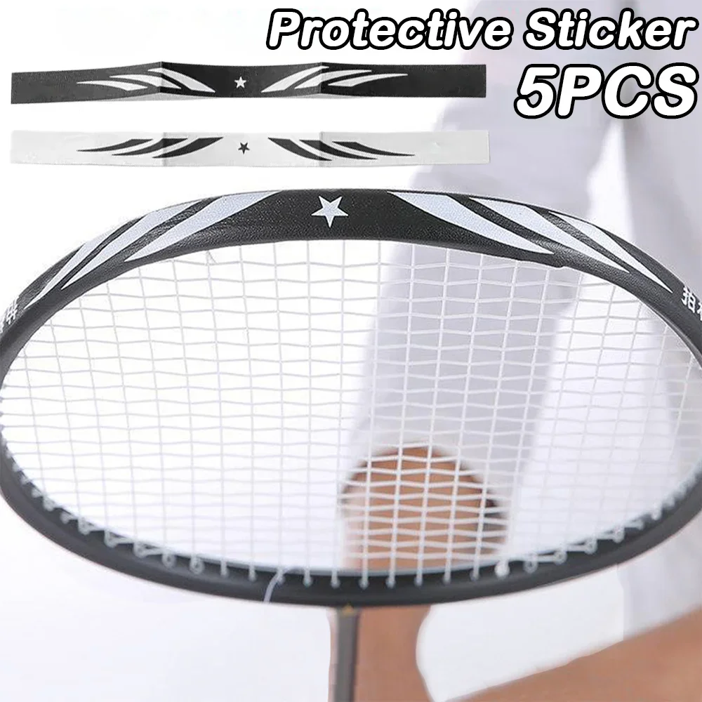 

5Pcs Badminton Racket Protection Tape Full Cover Border Stickers Racquet Sports Tennis Wear-resistant Bat Head Protector