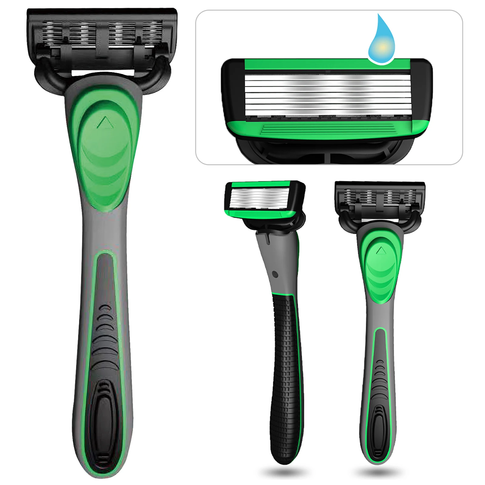 Men's 7-Layer Manual Razor Shaving Set with Replaceable Blades Hair Removal Razor Knife No Skin Damage