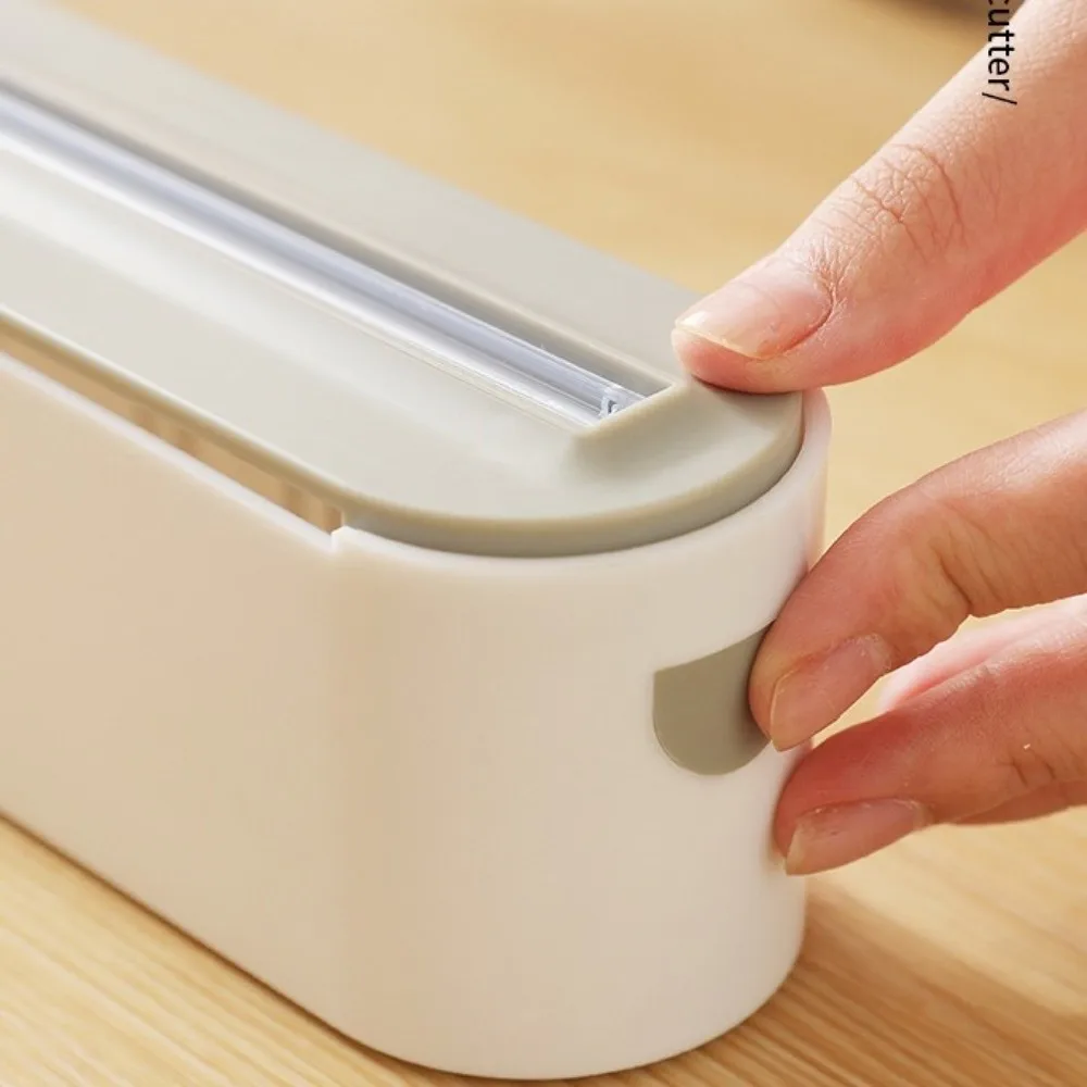 Durable Wrap Dispenser Magnetic Smooth Cutting Food Cling Film Dispenser Portable Easy Install Stretch Film Cutter Food Storage