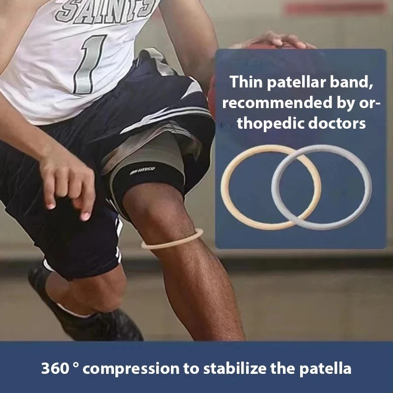 

PSilicone Patella Knee Strap for Running Basketball Sports Kneepad Thin Elastic Patellar Band Pain Relief Knee Support Ring