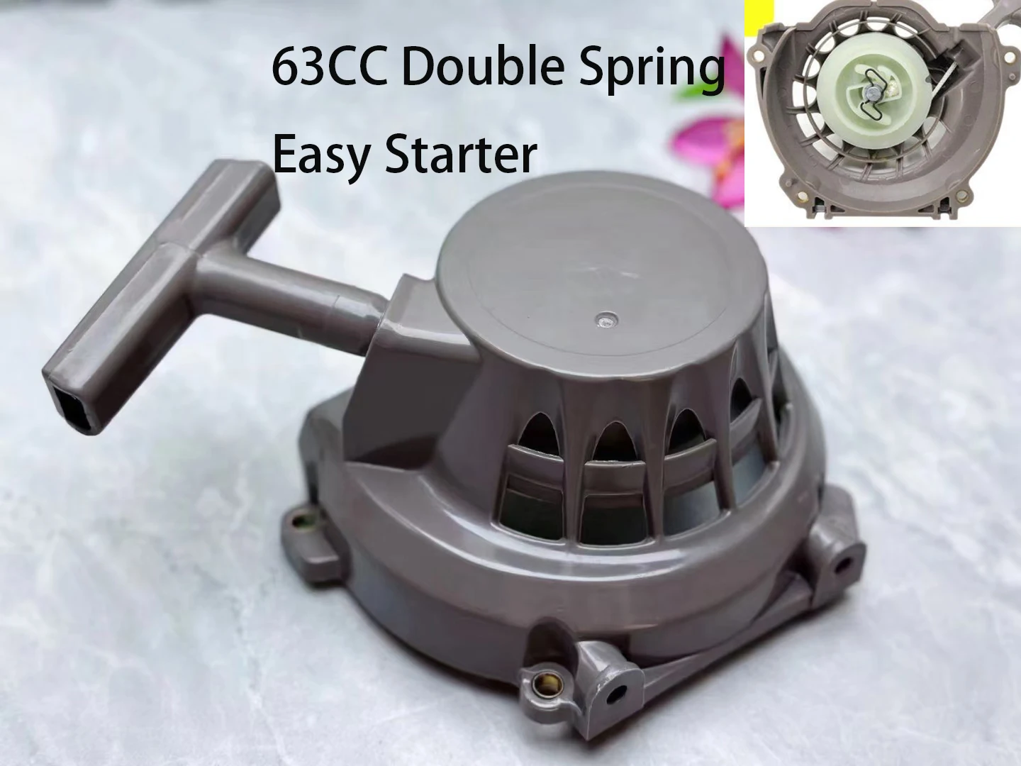 

Manual Puller Easy Double Spring Recoil Starter For 2T GD630 63cc 1E48F 80CC 1E53F Brush Cutter Earth Drill Goped Engine Motor