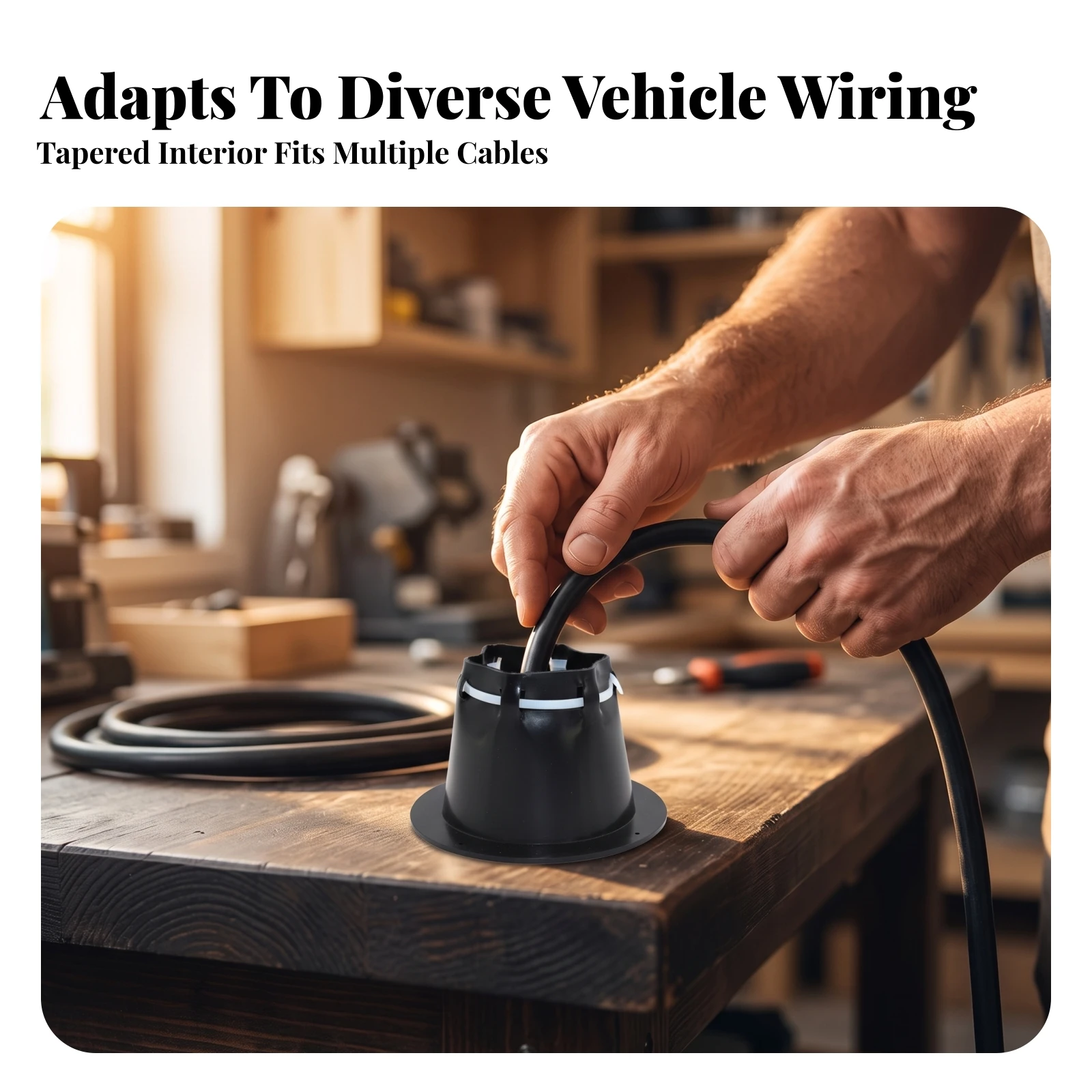 Cable Pass-Through Fitting Easy-to-Install Wire Pass-Through with Flange Silicone Cable Grommet Tapered Shielding for Boats