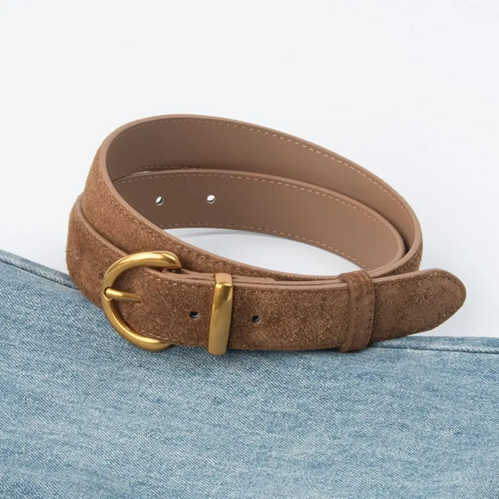 

Women Luxury Design Suede Leather Belt Casual Trendy Pin Buckle Waistband Versatile Business Waist Strap