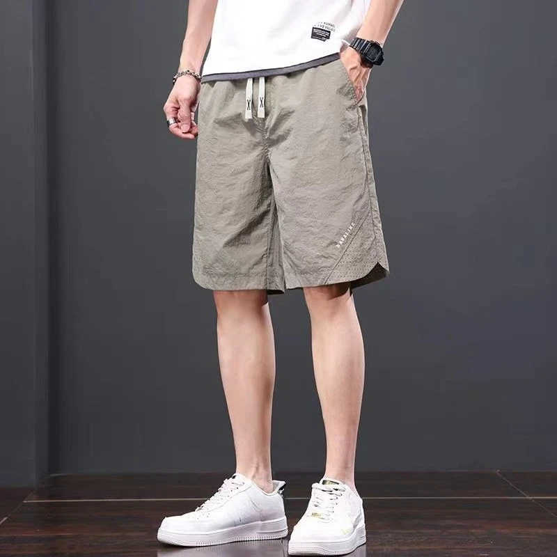 

Мужские шорты GELITAYIN Board, свободные быстросохнущие однотонные мужские шорты, винтажные повседневные персонализированные эластичные шорты 3 четверти без логотипа