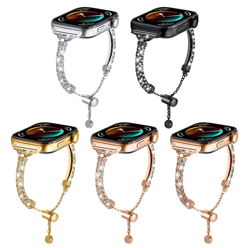 For Huawei Watch Fit 3 4 5 Strap Stainless Steel Belt Diamond Smart Watch Chain Bracelet Correa for Huawei Fit 4pro 5pro Band